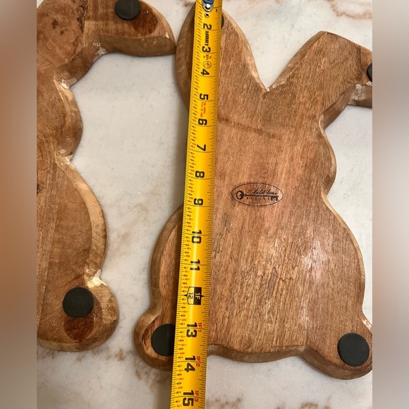 AuldHome Design Farmhouse Bunny  (Set of 2); Nesting Wooden Charcuterie Platters - Picture 4 of 6